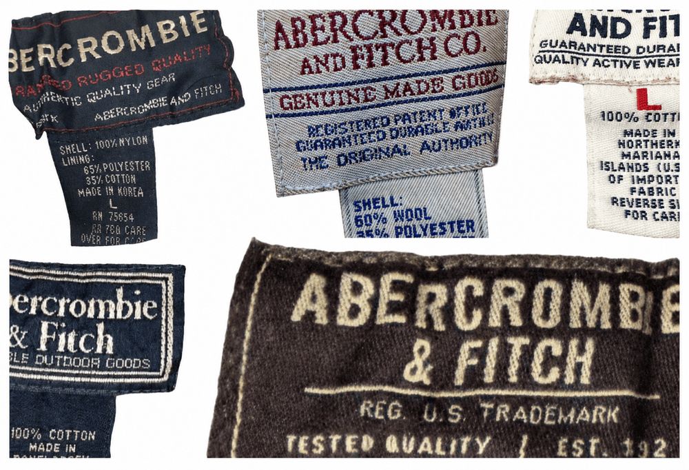 EST. 1892、Abercrombie and Fitch、NEW YORKの白い布タグ