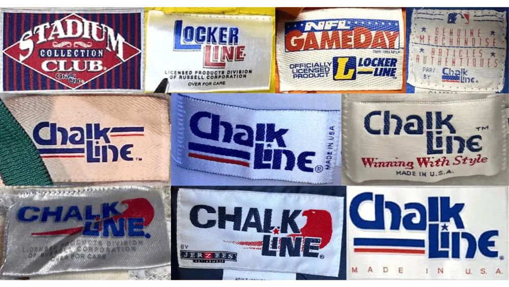Chalk Lineの実物タグ資料、生産国や素材表示が近接するタグの例