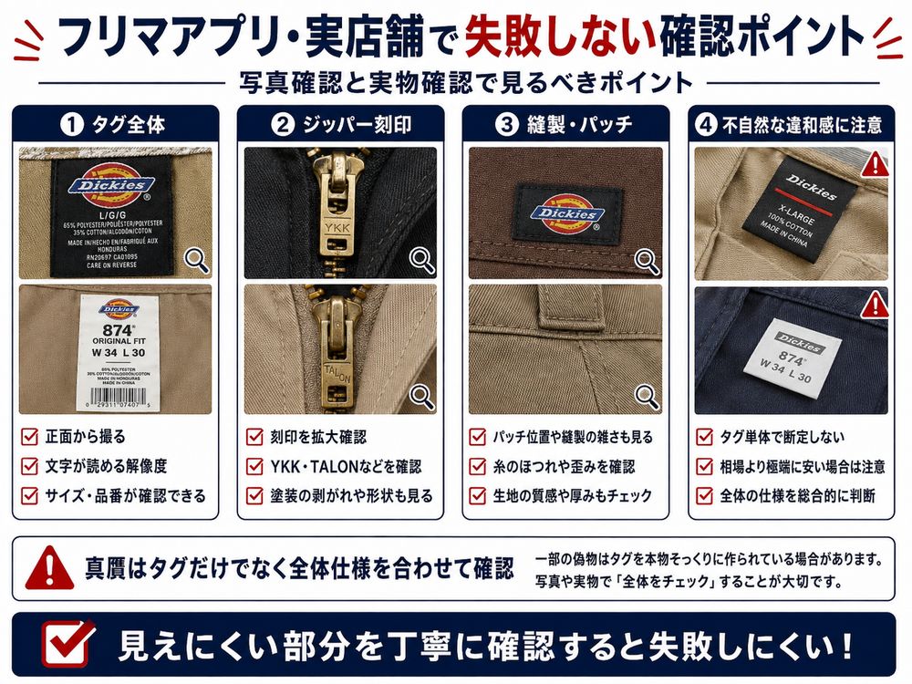 Dickiesタグ年代判別解説画像