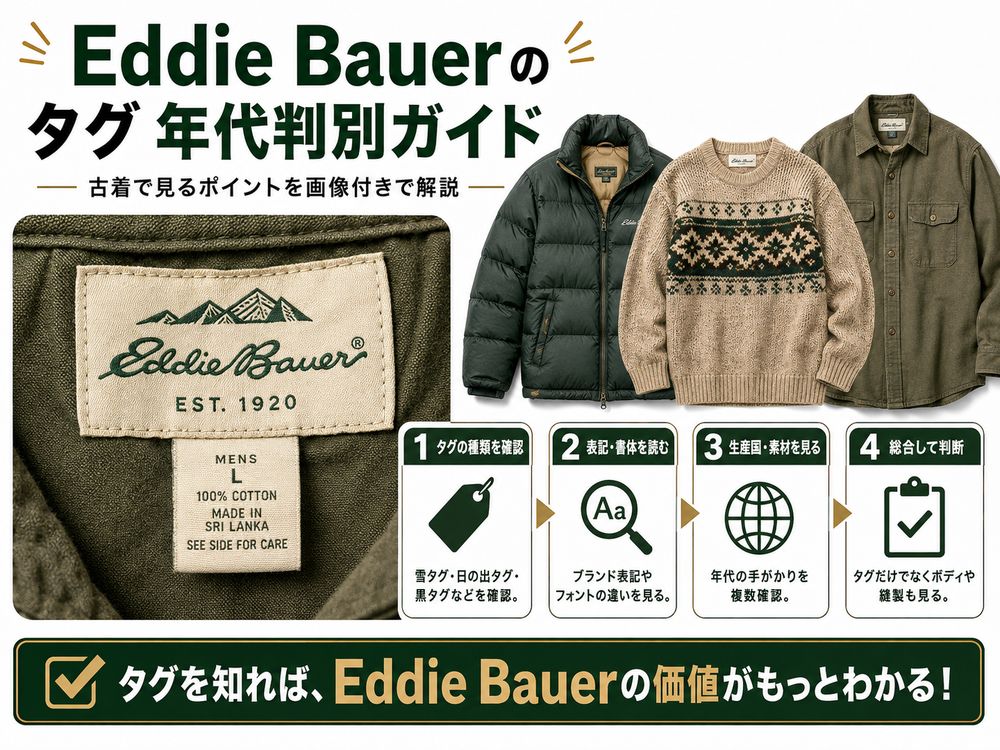 Eddie Bauerタグ年代判別解説画像