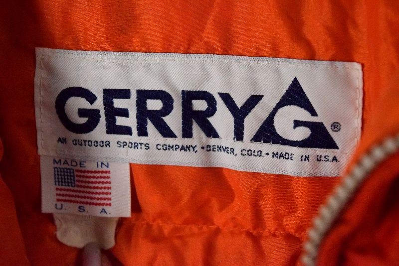 Gerryの実物タグ資料、ロゴとサイズ表示が同じラベルに収まる例