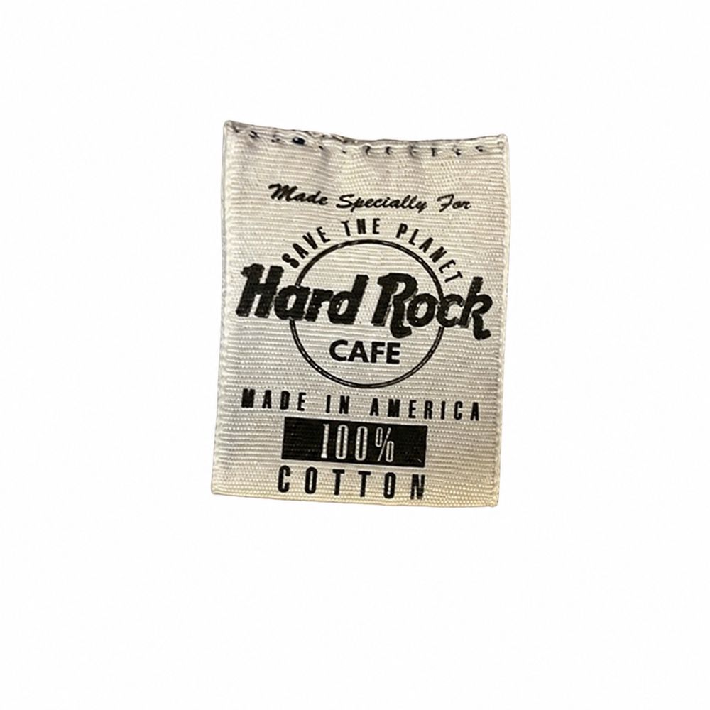 MADE SPECIALLY FOR Save The Planet Hard Rock Cafe、Made in America、100パーセントCotton表示のタグ