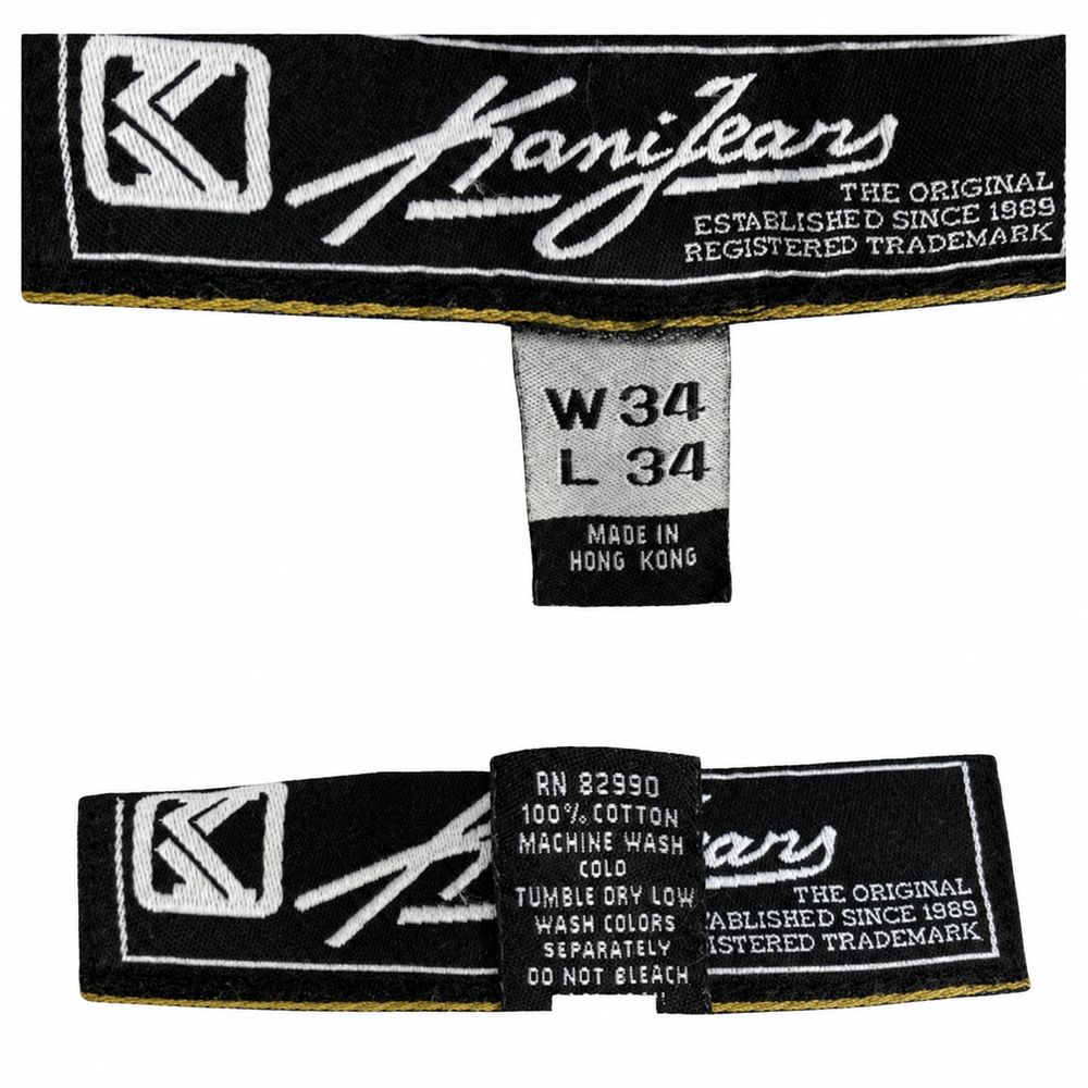 Karl Kani Jeans、Since 1989、Established 1989、Reg. Trademark、XXLのフーディータグ