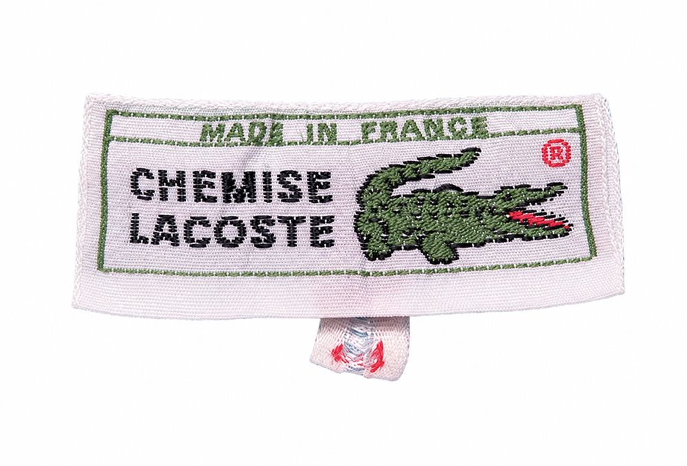 Lacoste for J.CrewとMade in Peru、サイズ4の白いタグ