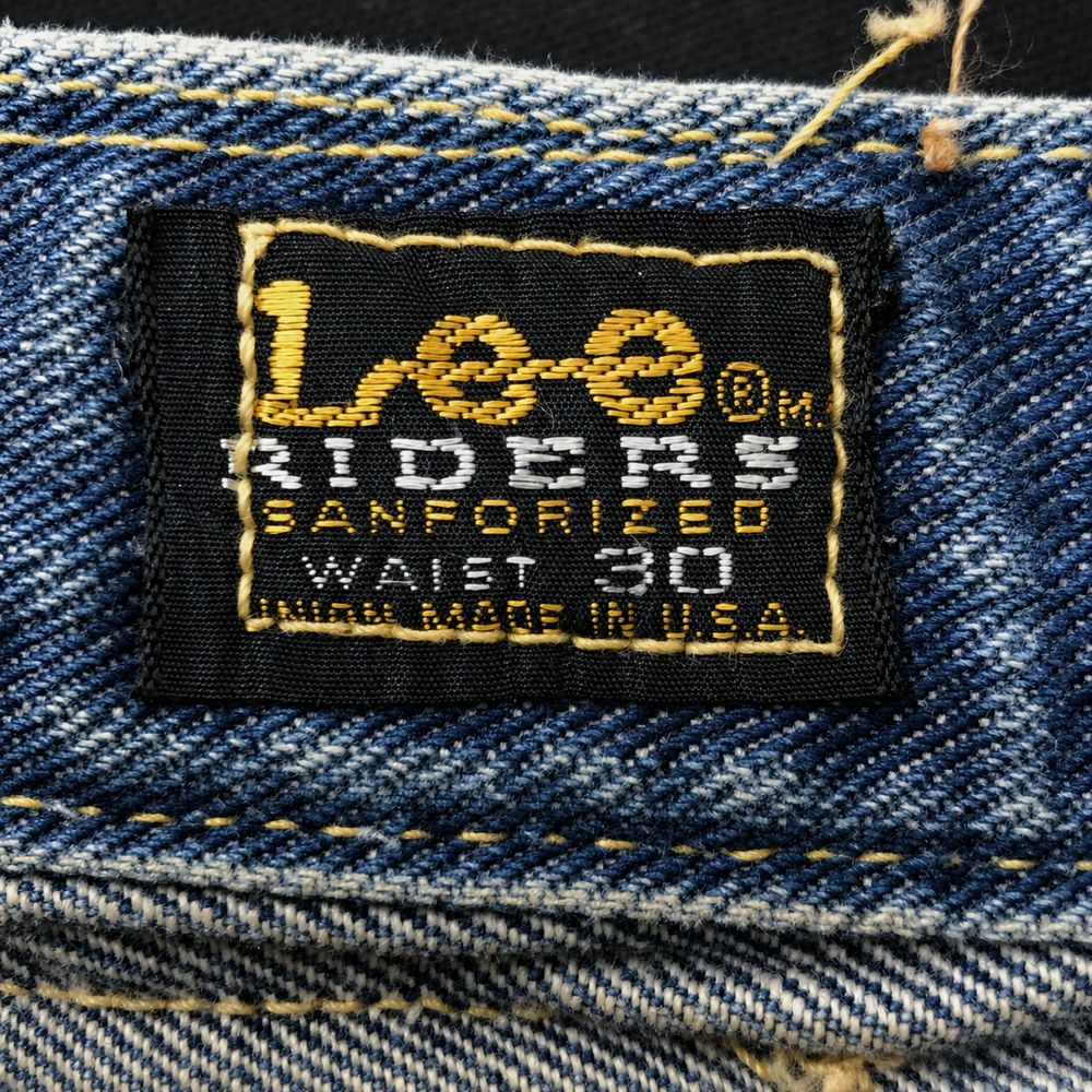 Lee Ridersの実物タグ資料、別仕様の織りネーム。縫い付け方にも注目する
