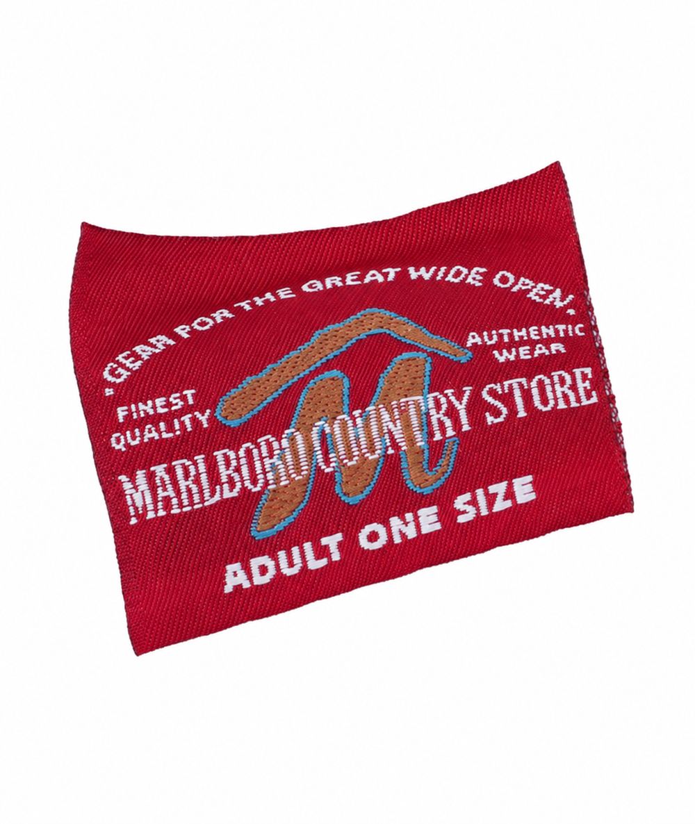 MARLBORO COUNTRY STORE、Gear for the Great Wide Open、Finest Quality、Adult One Sizeのタグ