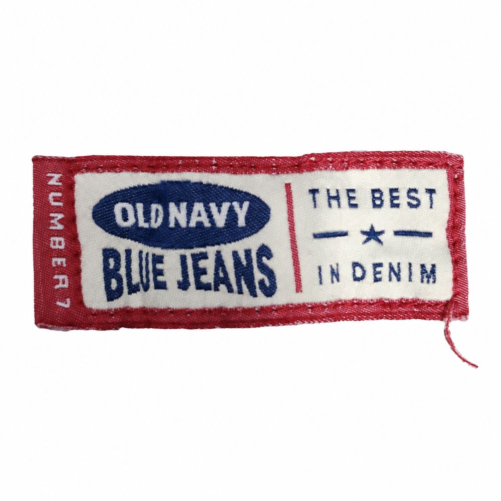 OLD NAVY BLUE JEANS THE BEST IN DENIMの革パッチ