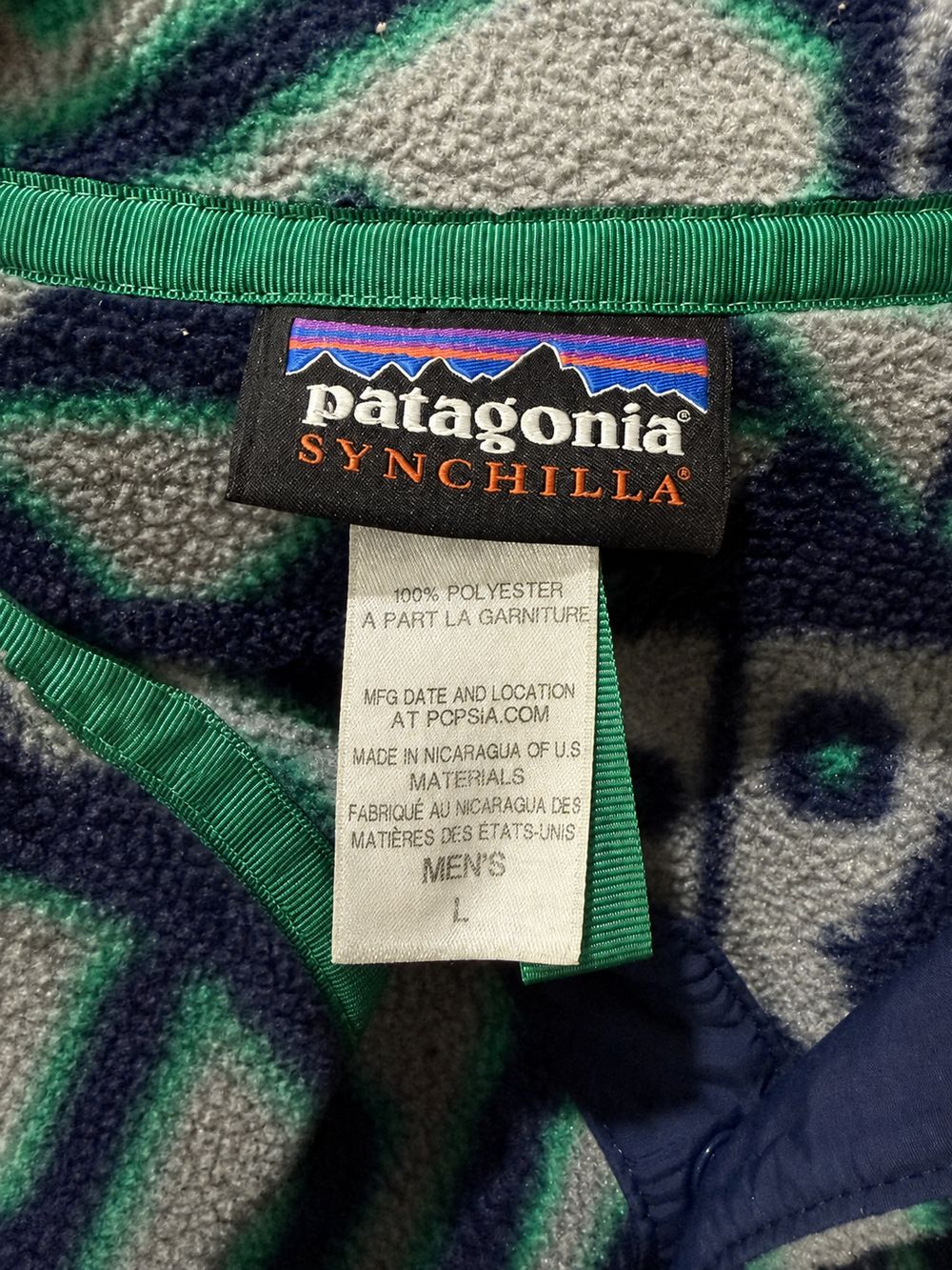 Patagonia Synchillaの実物タグ資料、最後に比較用として残すタグ全体のカット