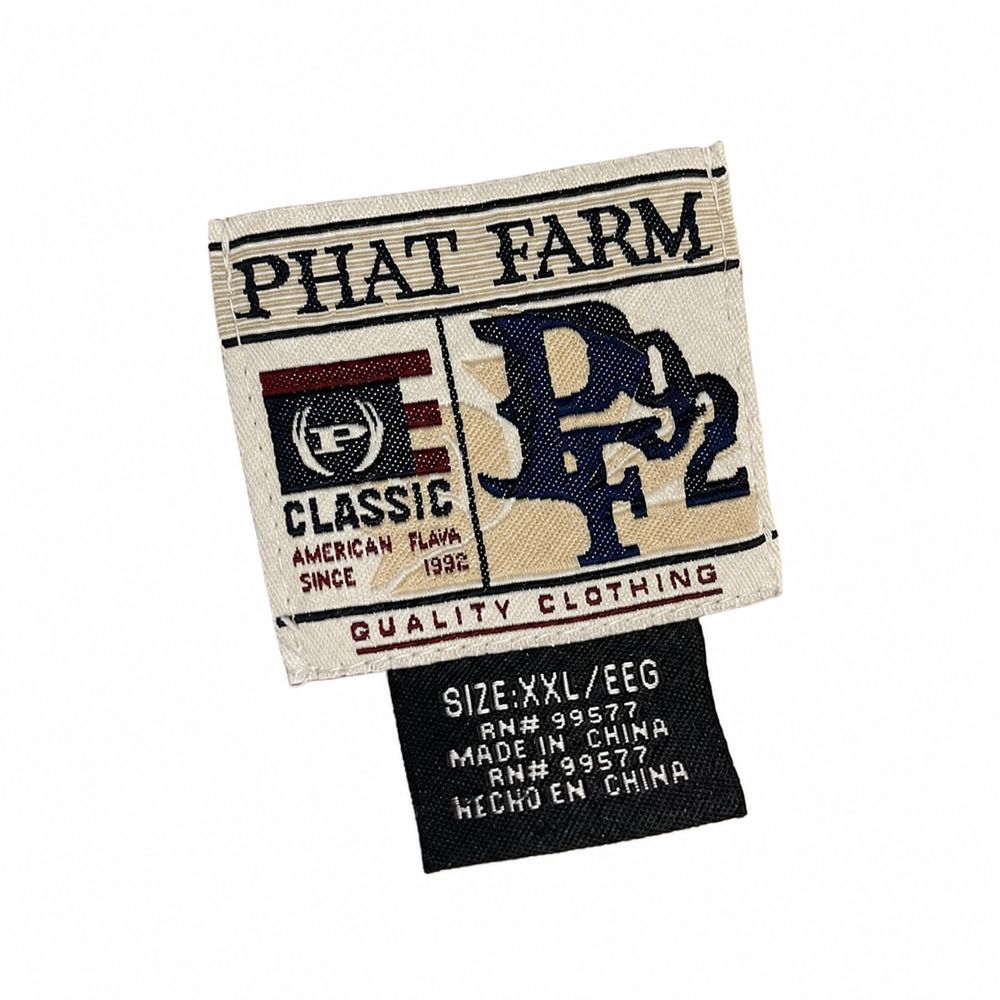 Phat Farm PF2、Classic American Flava Since 1992、サイズXXL、RN99577、Made in Chinaのタグ