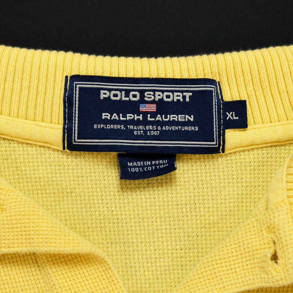 Polo Sportの実物タグ資料、複数ラベルの位置関係が分かる全体写真
