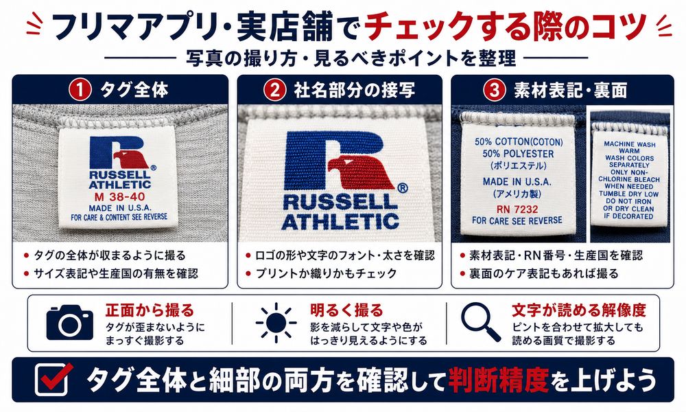 Russell Athleticタグ撮影のコツ