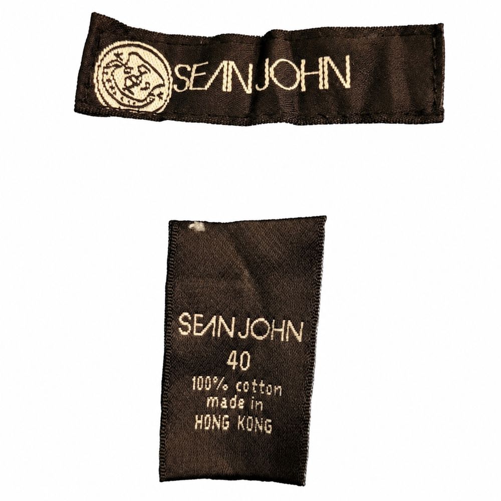 Sean John、サイズ40、100パーセントCotton、Made in Hong Kongのデニム内側タグ