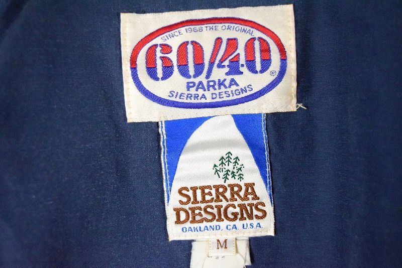 Sierra Designsの実物タグ資料、複数ラベルの位置関係が分かる全体写真