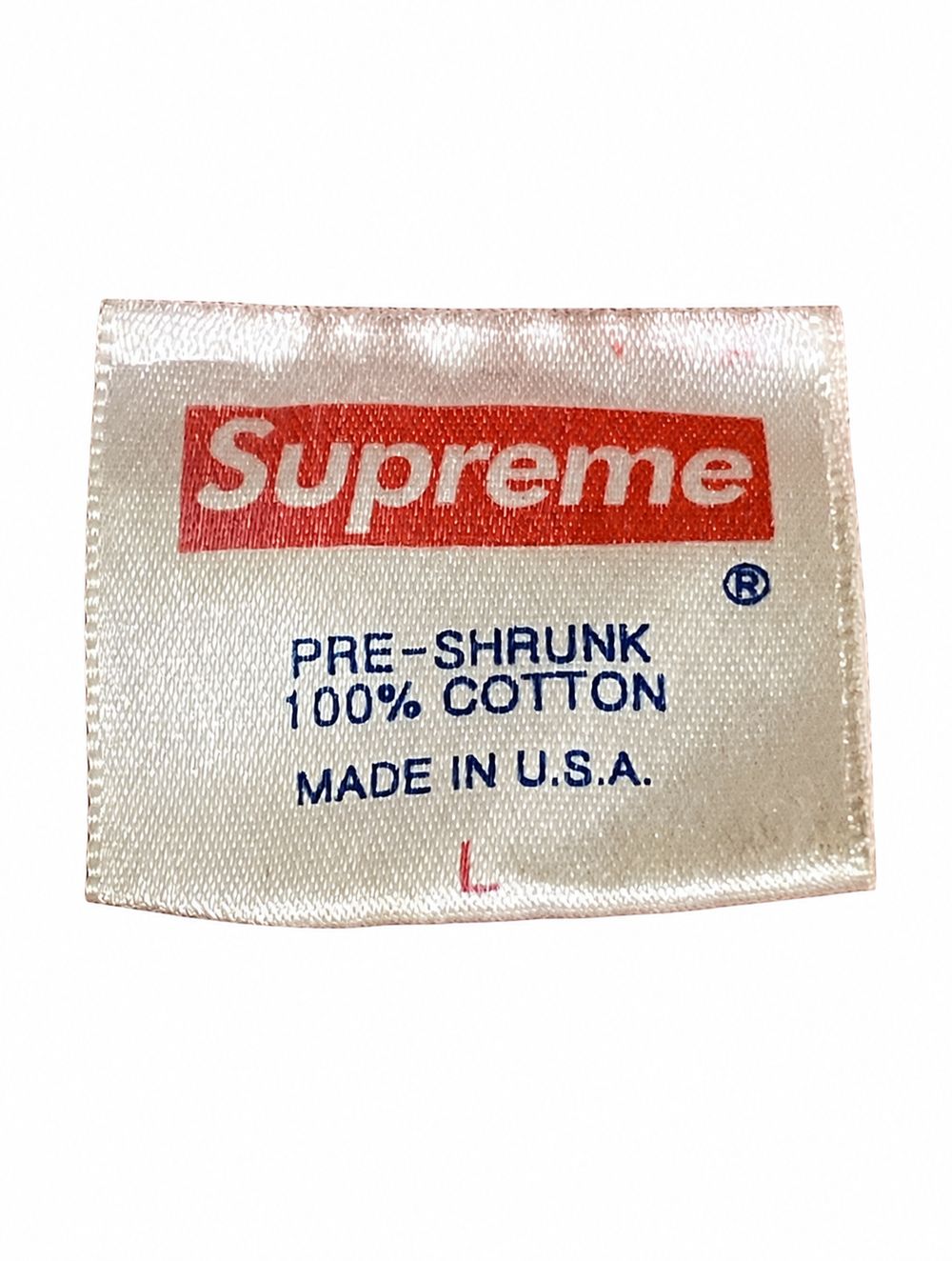 SupremeとMade in U.S.A.、アメリカ国旗、タグ表示