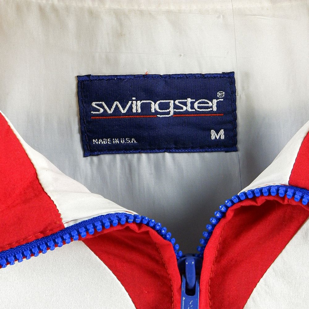 Swingsterの実物タグ資料、別仕様の織りネーム。縫い付け方にも注目する
